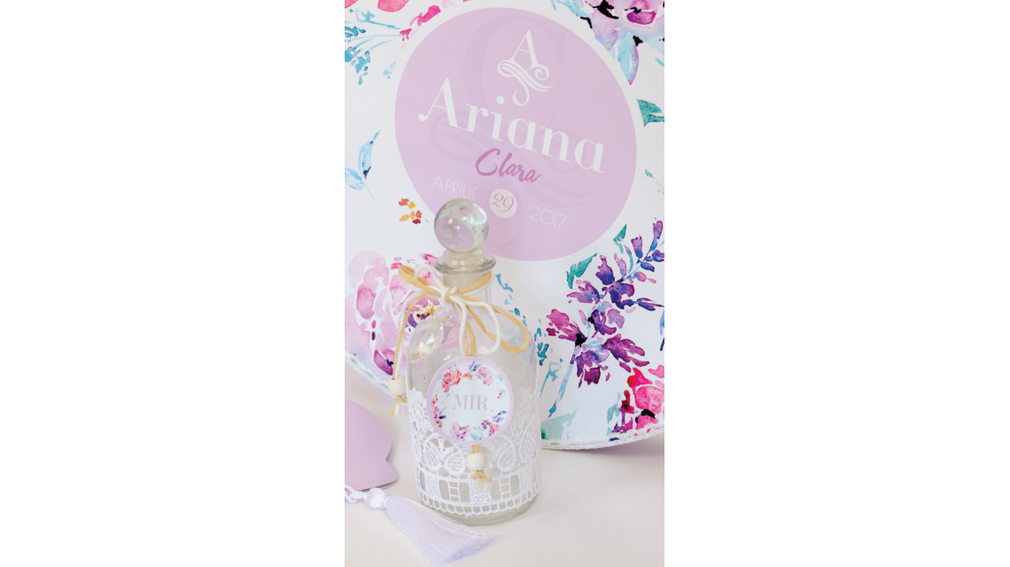 Trusou de botez pentru fete cu flori mov de primavara, Hello, Spring! 21